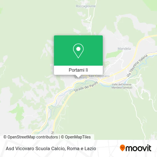 Mappa Asd Vicovaro Scuola Calcio