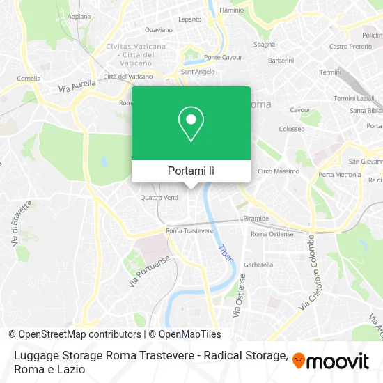 Mappa Luggage Storage Roma Trastevere - Radical Storage