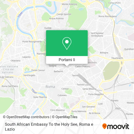 Mappa South African Embassy To the Holy See