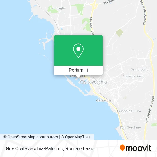 Mappa Gnv Civitavecchia-Palermo