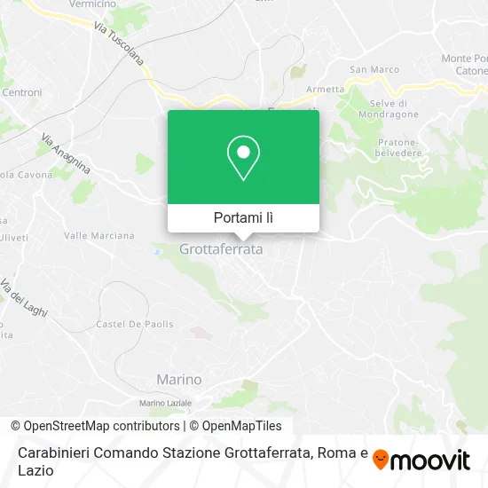 Mappa Carabinieri Comando Stazione Grottaferrata