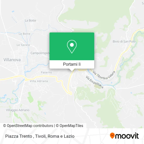 Mappa Piazza Trento , Tivoli