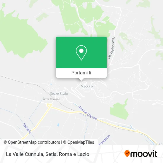 Mappa La Valle Cunnula, Setia