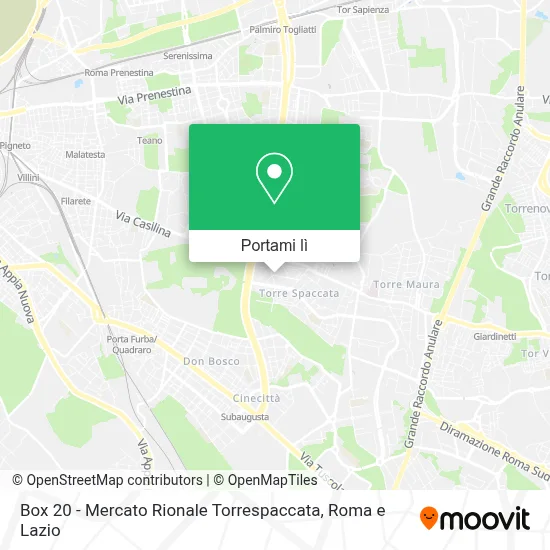 Mappa Box 20 - Mercato Rionale Torrespaccata