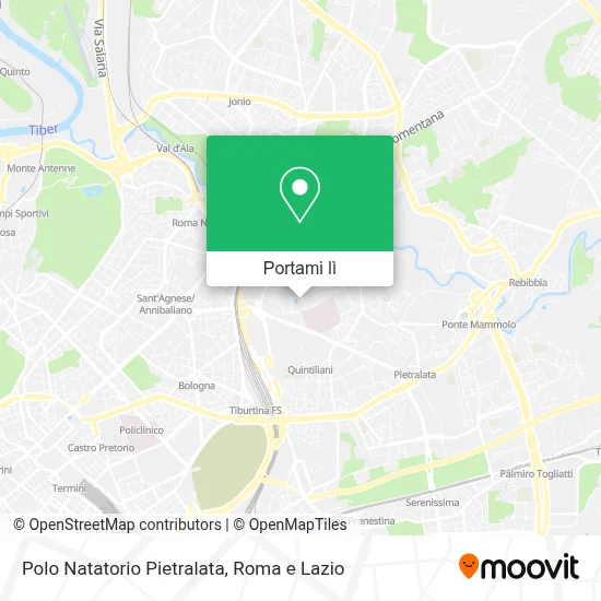 Mappa Polo Natatorio Pietralata