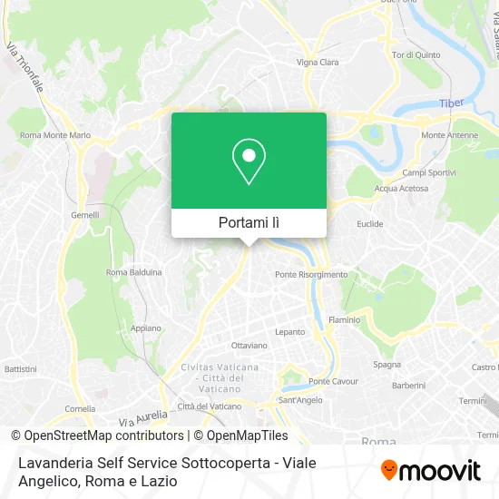 Mappa Lavanderia Self Service Sottocoperta - Viale Angelico