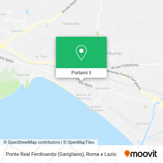 Mappa Ponte Real Ferdinando (Garigliano)