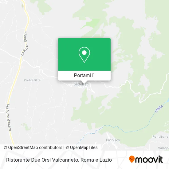 Mappa Ristorante Due Orsi Valcanneto