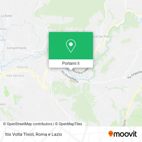 Mappa Itis Volta Tivoli