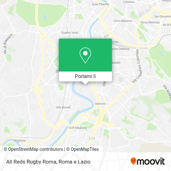 Mappa All Reds Rugby Roma