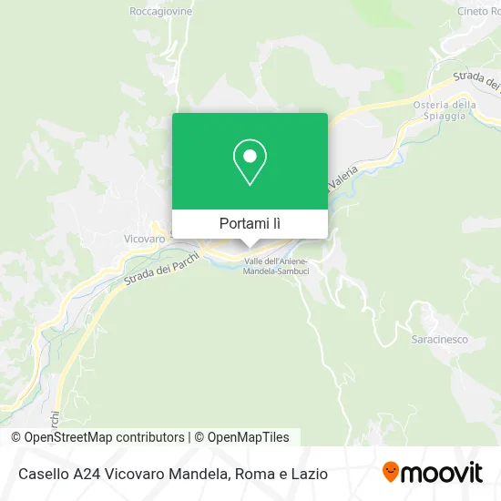 Mappa Casello A24 Vicovaro Mandela