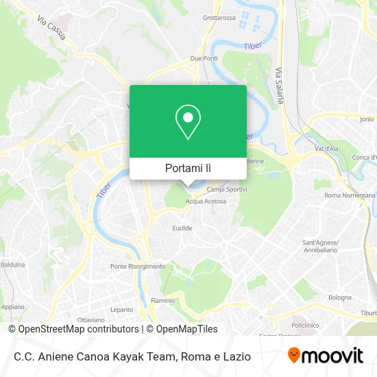 Mappa C.C. Aniene Canoa Kayak Team