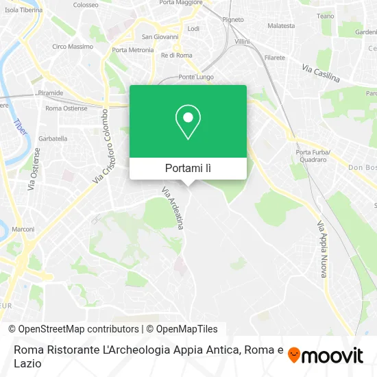 Mappa Roma Ristorante L'Archeologia  Appia Antica