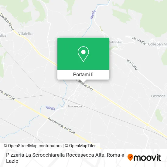 Mappa Pizzeria La Scrocchiarella Roccasecca Alta
