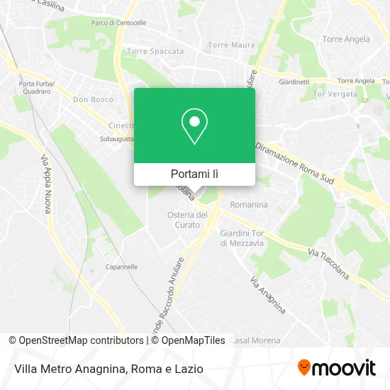 Mappa Villa Metro Anagnina
