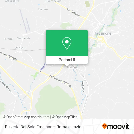Mappa Pizzeria Del Sole Frosinone