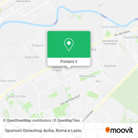 Mappa Spumoni Growshop Acilia