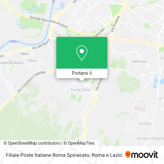 Mappa Filiale Poste Italiane Roma Spinaceto