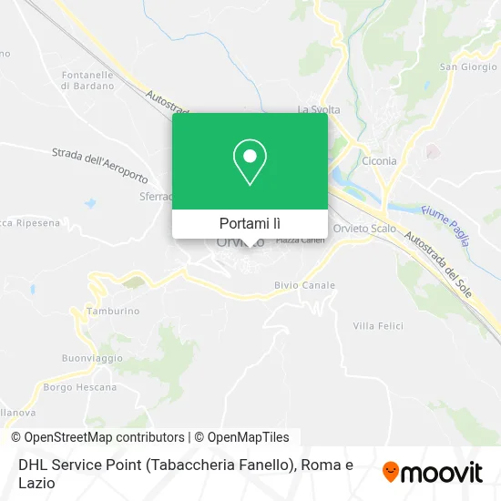 Mappa DHL Service Point (Tabaccheria Fanello)