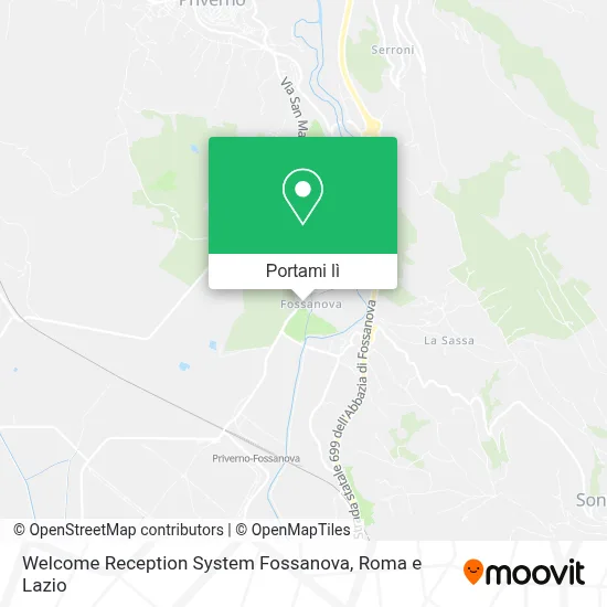 Mappa Welcome Reception System Fossanova