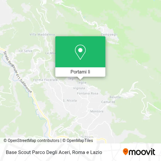 Mappa Base Scout Parco Degli Aceri