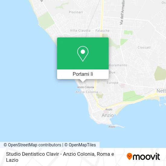 Mappa Studio Dentistico Clavir - Anzio Colonia