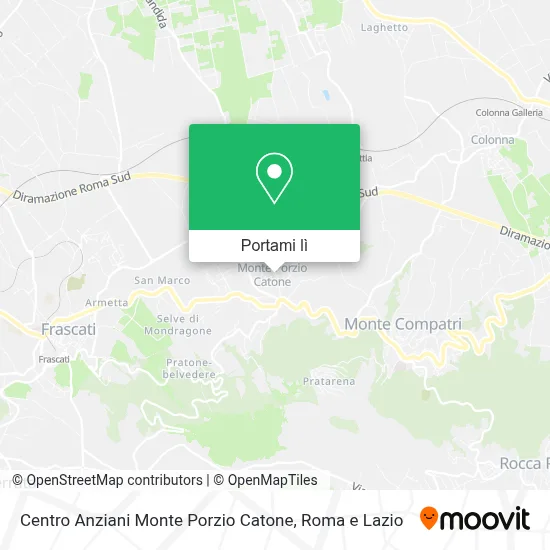 Mappa Centro Anziani Monte Porzio Catone