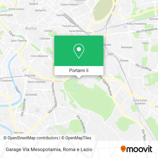 Mappa Garage Via Mesopotamia