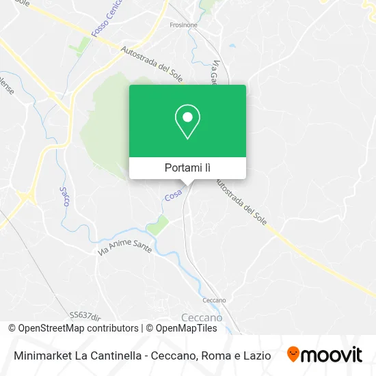 Mappa Minimarket La Cantinella - Ceccano