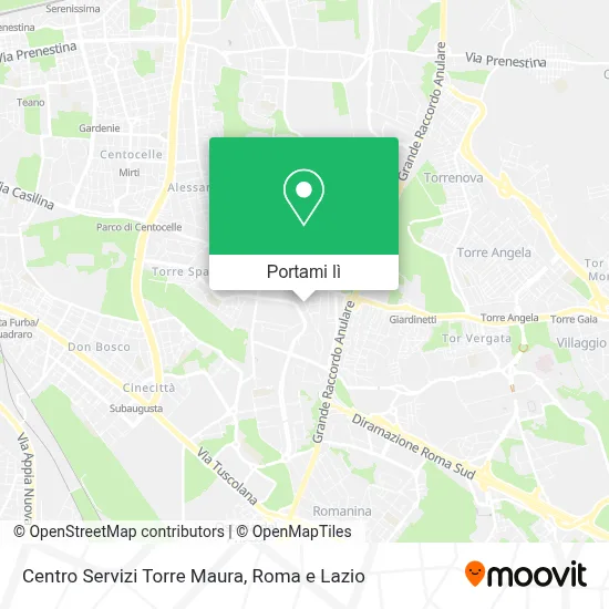 Mappa Centro Servizi Torre Maura