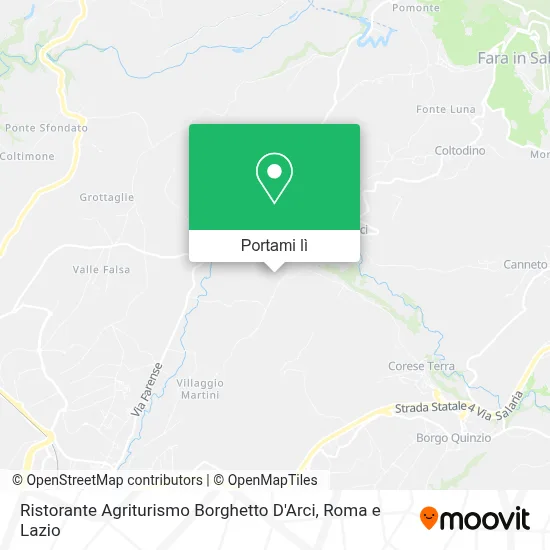 Mappa Ristorante Agriturismo Borghetto D'Arci