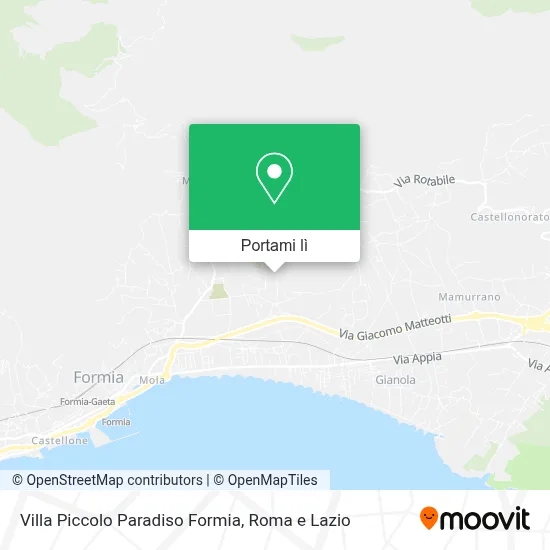 Mappa Villa Piccolo Paradiso Formia