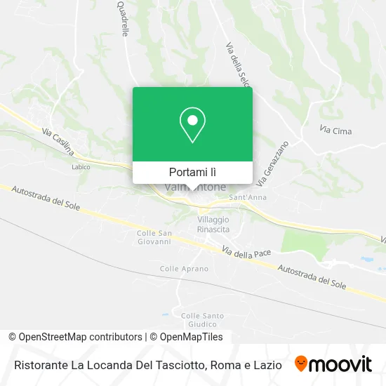 Mappa Ristorante La Locanda Del Tasciotto