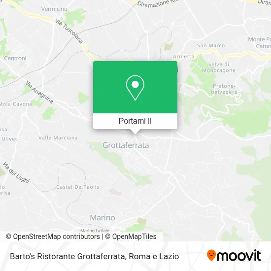 Mappa Barto's Ristorante Grottaferrata