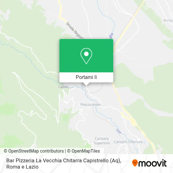 Mappa Bar Pizzeria La Vecchia Chitarra Capistrello (Aq)