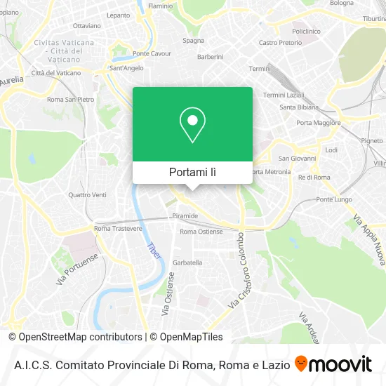 Mappa A.I.C.S. Comitato Provinciale Di Roma