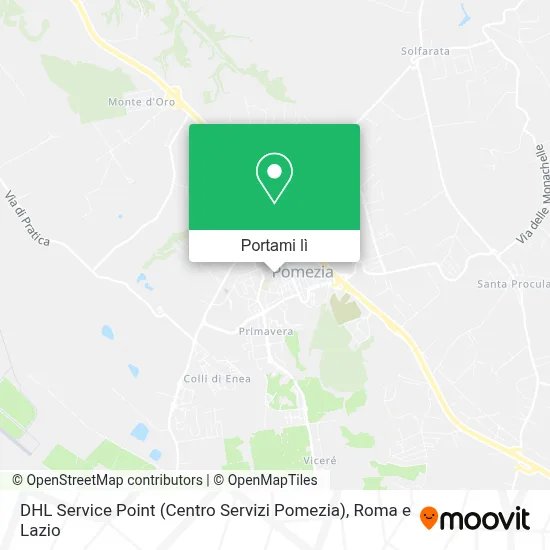Mappa DHL Service Point (Centro Servizi Pomezia)