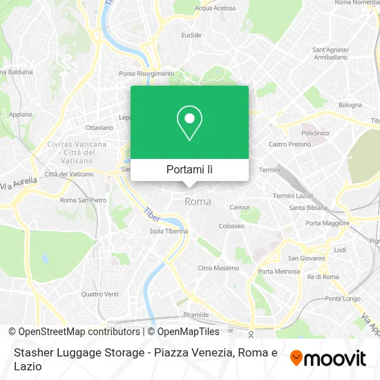 Mappa Stasher Luggage Storage - Piazza Venezia