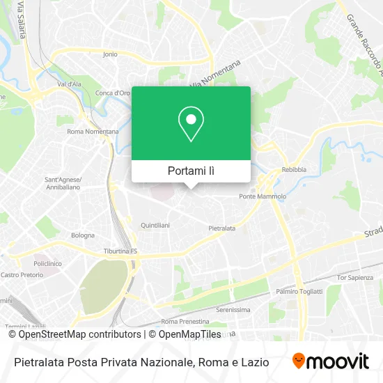 Mappa Pietralata Posta Privata Nazionale