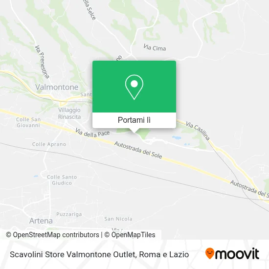 Mappa Scavolini Store Valmontone Outlet