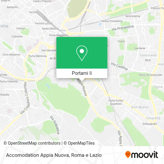 Mappa Accomodation Appia Nuova