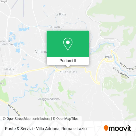 Mappa Poste & Servizi - Villa Adriana