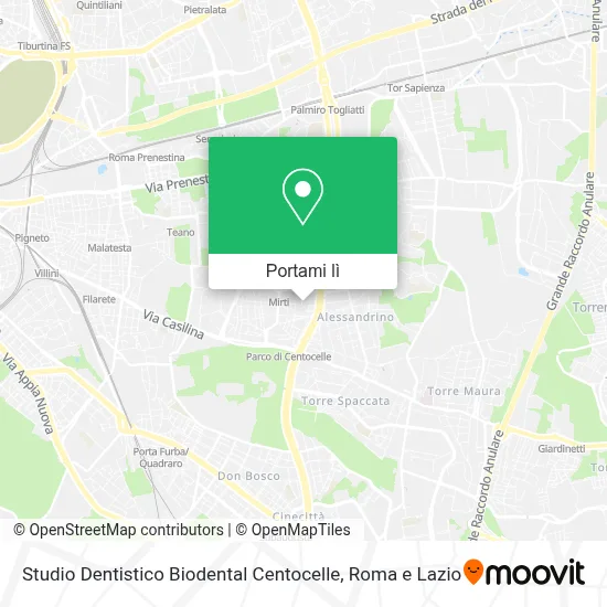 Mappa Studio Dentistico Biodental Centocelle
