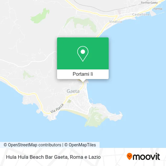 Mappa Hula Hula Beach Bar Gaeta