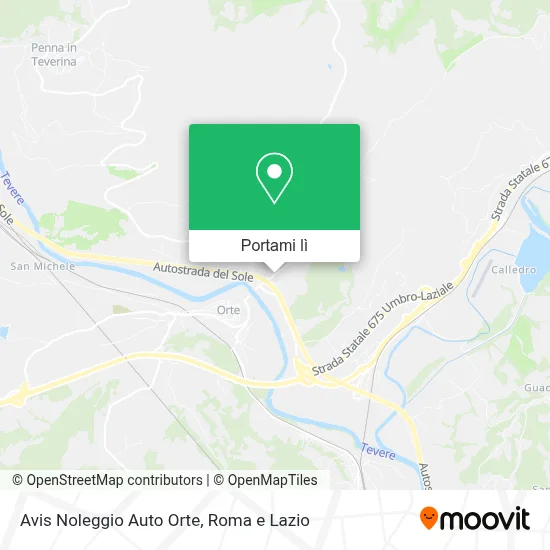 Mappa Avis Noleggio Auto Orte