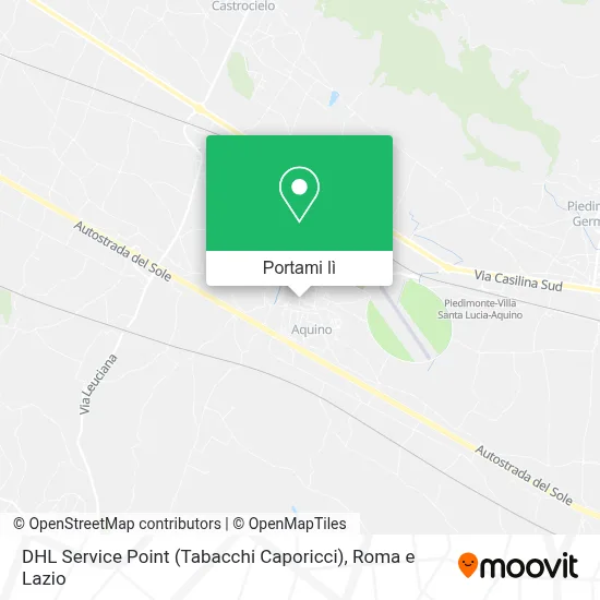 Mappa DHL Service Point (Tabacchi Caporicci)