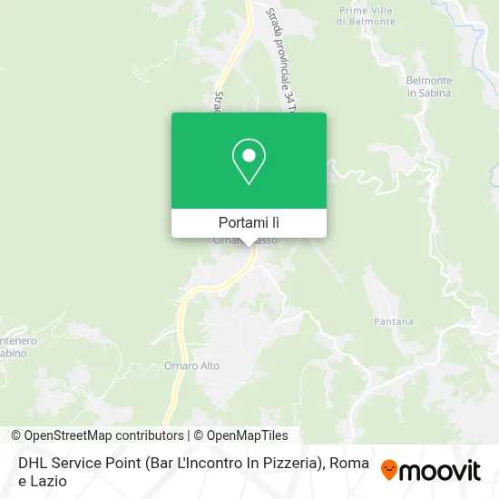Mappa DHL Service Point (Bar L'Incontro In Pizzeria)