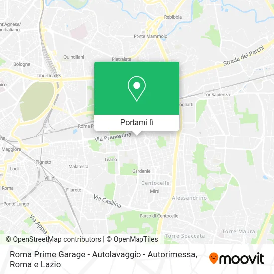 Mappa Roma Prime Garage - Autolavaggio - Autorimessa