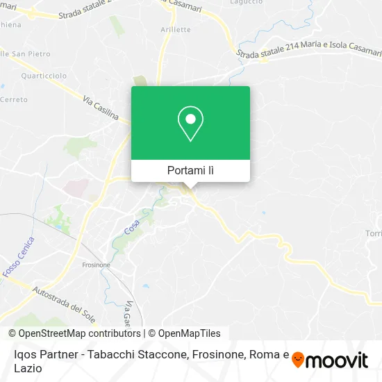 Mappa Iqos Partner - Tabacchi Staccone, Frosinone