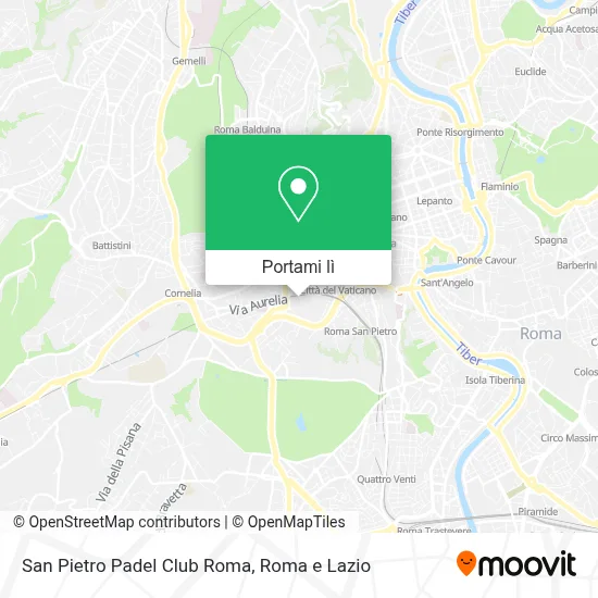 Mappa San Pietro Padel Club Roma